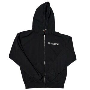 Versailles Luxury Essentialism Zip Up Rhinestone Hoodie | Black | Size Large